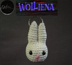 Bunco Konijn sleutelhanger gehaakt wit