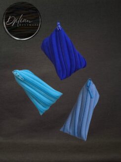 Handgemaakt blauw ritszakje in verschillende tinten